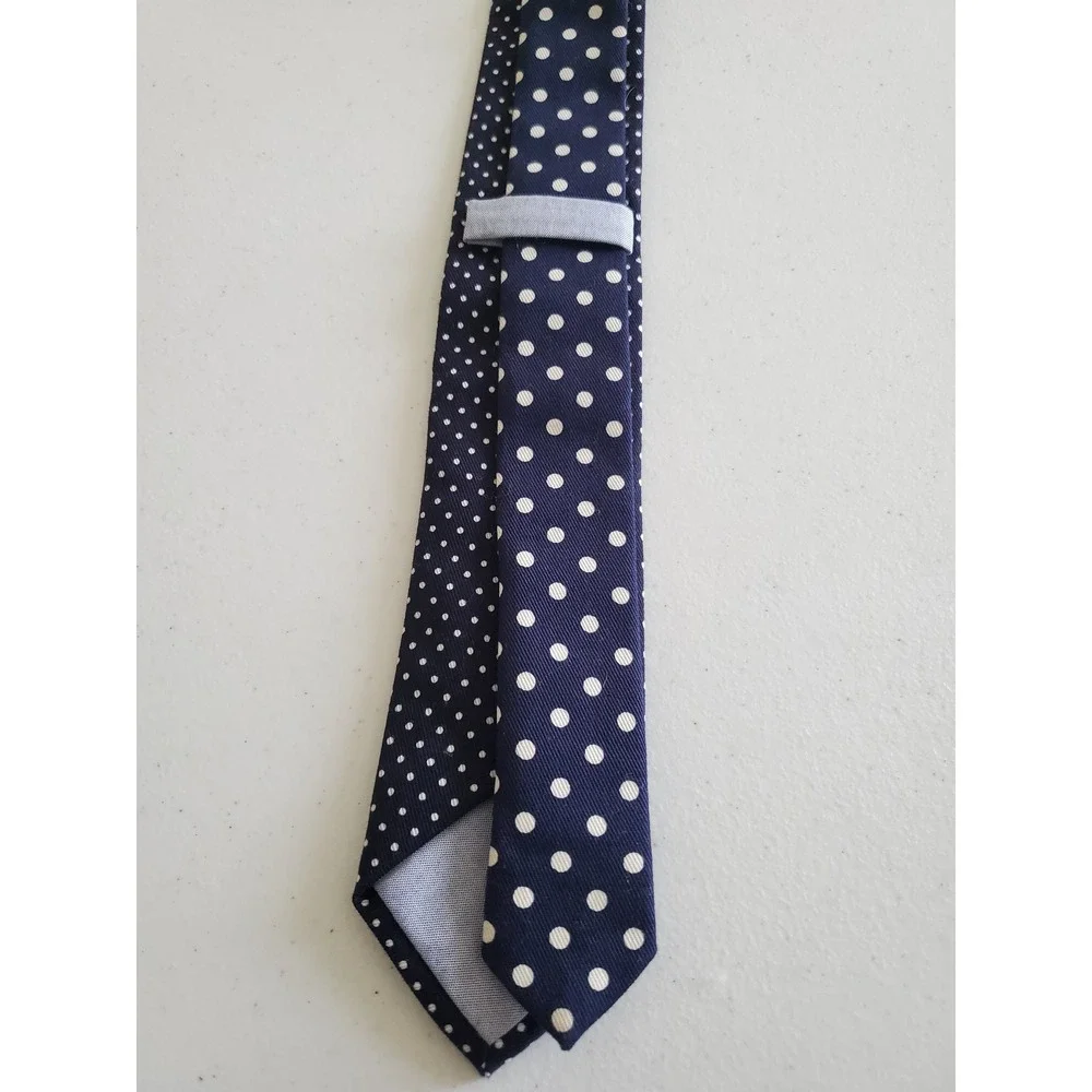 New Everlane Mens Navy Polka Dot‎ Cotton Tie Handmade in New York